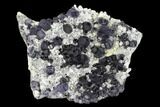 Purple Cuboctahedral Fluorite Crystals with Quartz - China #146900-1